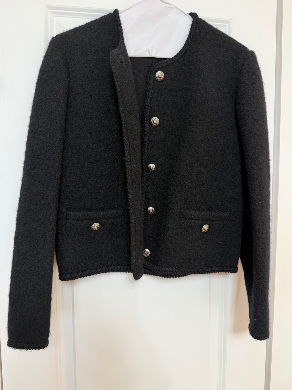 Allen Solly Black Textured Button-Front Women's Jacket